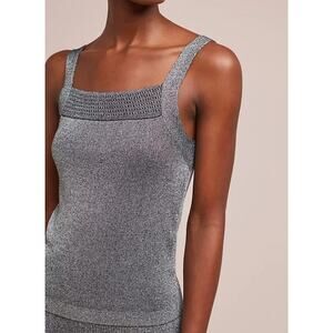 Splendid x Margherita Silver Sparkly Knit Sleeveless Top Women's Large